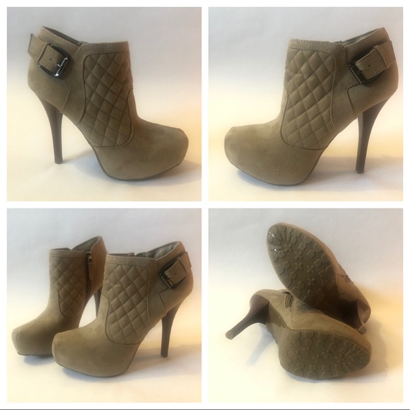 NEW Guess Platform Bootie - Suede, Zipper Tan - 8 - Picture 3 of 11